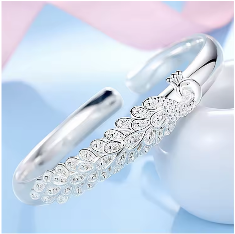 Bracelet en argent, Bijou femme élégant, ouverture ajustable - LYXIUS