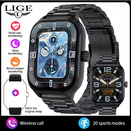 Montre Connectée Luxe 2.01” Plein Écran – LYXIUS
