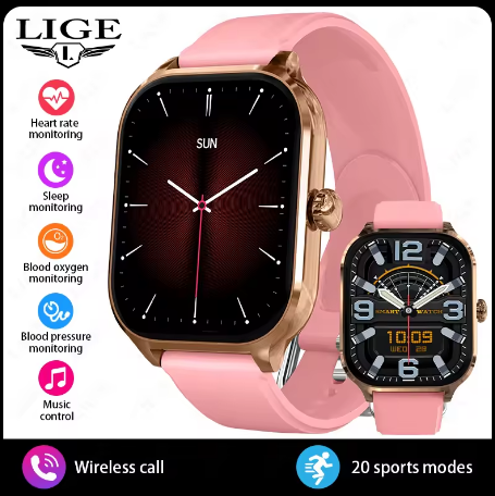Montre Connectée Luxe 2.01” Plein Écran – LYXIUS