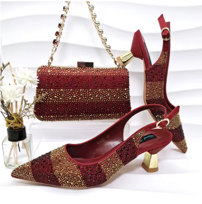 Escarpins Pointus en Satin & Pochette Élégante, Design Italien - LYXIUS