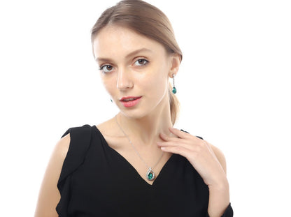 Pendentif flamme d’élégance, Cristal bleu & argent - LYXIUS