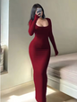 Robe longue moulante femme manches longues chic - LYXIUS