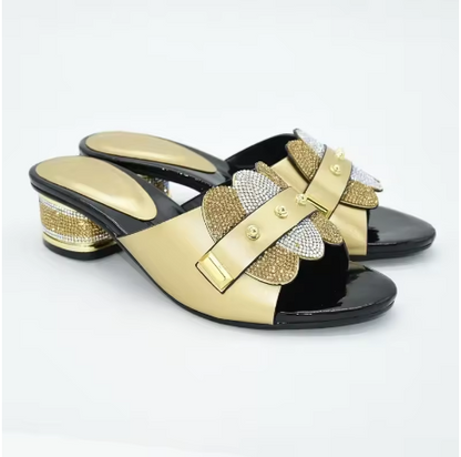 Escarpins à Talons Hauts, Bout Carré, Antidérapants avec Strass - LYXIUS