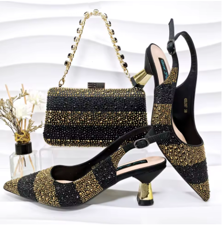 Escarpins Pointus en Satin & Pochette Élégante, Design Italien - LYXIUS