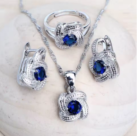 Ensemble bijoux femme en argent - LYXIUS