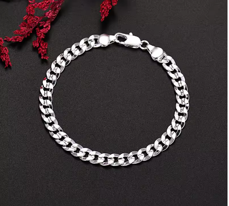 Bracelet chaîne unisexe en argent, Bijou élégant - LYXIUS