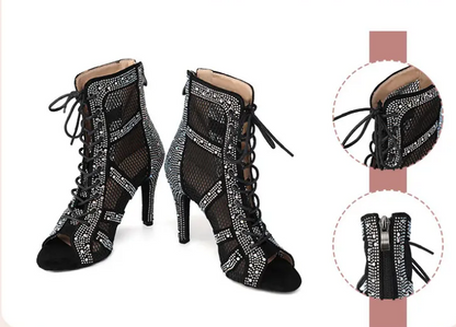 Bottes de danse femme strass brillants personnalisables - LYXIUS