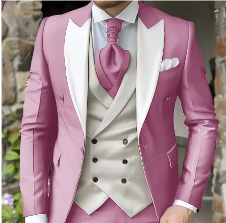 Costume mariage homme 3 pièces sur mesure, blazer, gilet & pantalon - LYXIUS