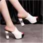 Mules femme en cuir à talons hauts – LYXIUS
