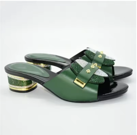 Escarpins à Talons Hauts, Bout Carré, Antidérapants avec Strass - LYXIUS