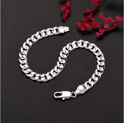 Bracelet chaîne unisexe en argent, Bijou élégant - LYXIUS