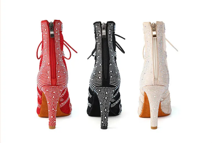 Bottes de danse femme strass brillants personnalisables - LYXIUS