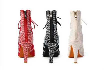 Bottes de danse femme strass brillants personnalisables - LYXIUS
