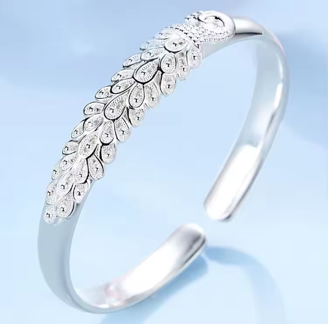 Bracelet en argent, Bijou femme élégant, ouverture ajustable - LYXIUS