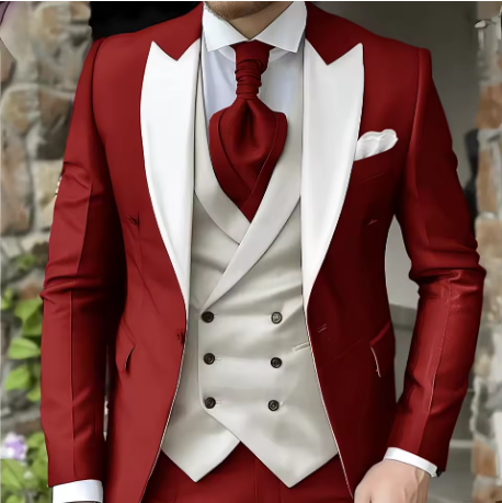 Costume mariage homme 3 pièces sur mesure, blazer, gilet & pantalon - LYXIUS