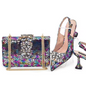 Ensemble Chaussures & Sac Femme, Escarpins en Cristal avec Strass et Nœud Papillon - LYXIUS