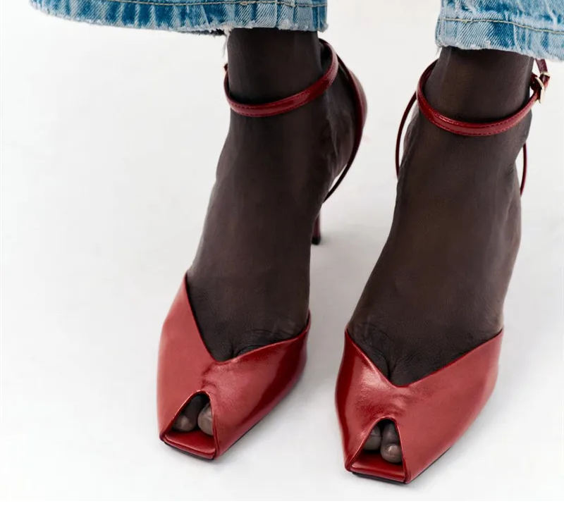 Sandales à Talons Fins, Chaussures Élégantes avec Lanière Cheville - LYXIUS