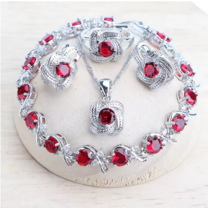 Ensemble bijoux femme en argent - LYXIUS