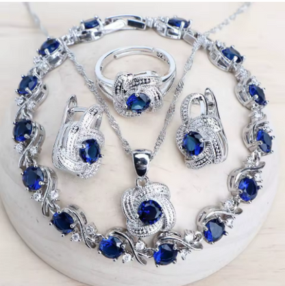 Ensemble bijoux femme en argent - LYXIUS