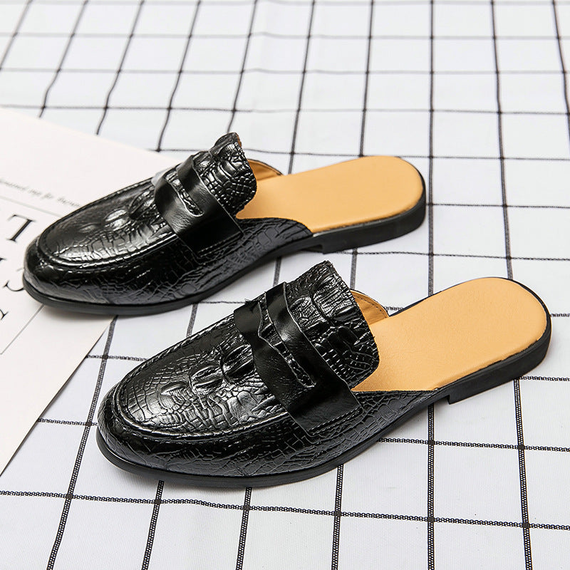 Chaussures homme cuir motif crocodile, élégance fermée - LYXIUS