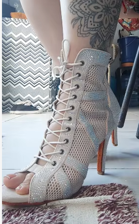 Bottes de danse femme strass brillants personnalisables - LYXIUS