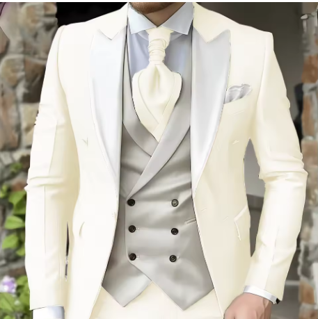 Costume mariage homme 3 pièces sur mesure, blazer, gilet & pantalon - LYXIUS