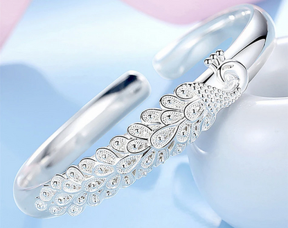 Bracelet en argent, Bijou femme élégant, ouverture ajustable - LYXIUS