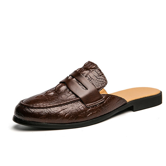 Chaussures homme cuir motif crocodile, élégance fermée - LYXIUS