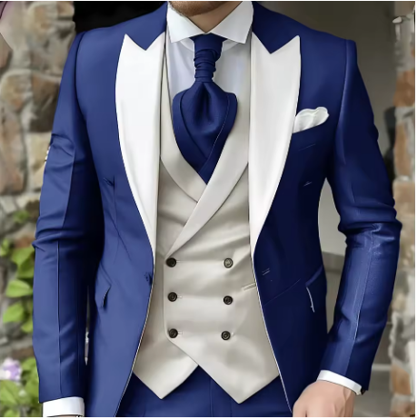 Costume mariage homme 3 pièces sur mesure, blazer, gilet & pantalon - LYXIUS