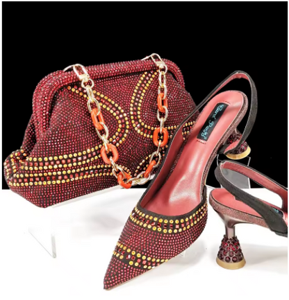 Escarpins Pointus Bleu Ciel avec Sac Assorti | Élégance Italienne - LYXIUS