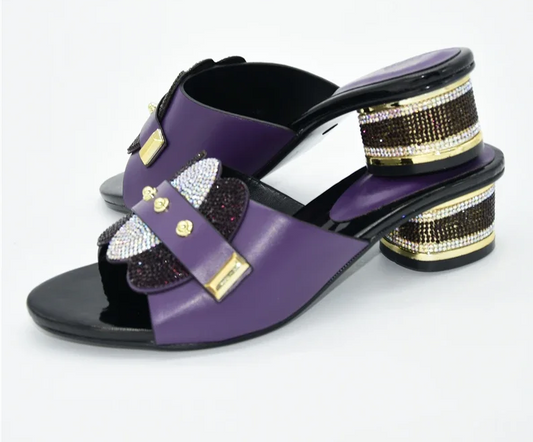 Escarpins à Talons Hauts, Bout Carré, Antidérapants avec Strass - LYXIUS