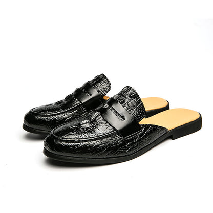 Chaussures homme cuir motif crocodile, élégance fermée - LYXIUS