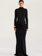 Robe longue satin sexy sans manches - LYXIUS
