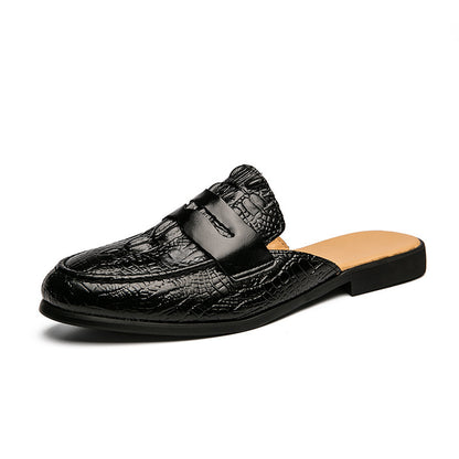 Chaussures homme cuir motif crocodile, élégance fermée - LYXIUS