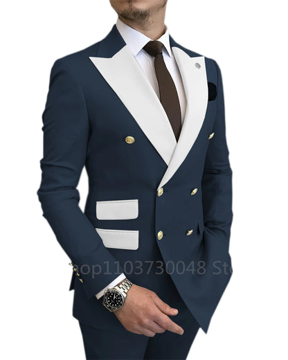 Costume homme 2 pièces slim fit, élégant plus pantalon assorti - LYXIUS