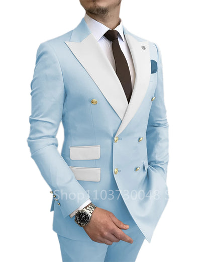 Costume homme 2 pièces slim fit, élégant plus pantalon assorti - LYXIUS