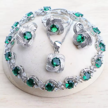 Ensemble bijoux femme en argent - LYXIUS