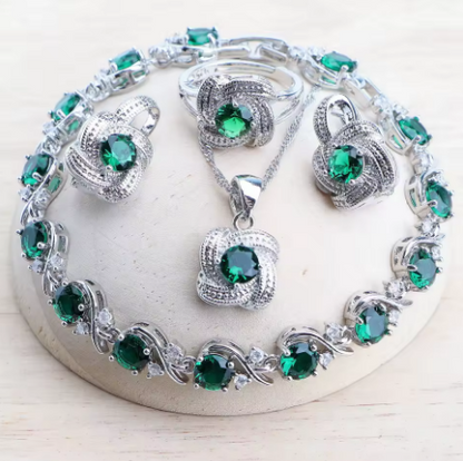 Ensemble bijoux femme en argent - LYXIUS