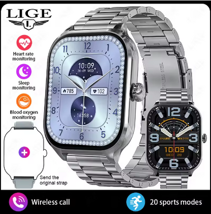 Montre Connectée Luxe 2.01” Plein Écran – LYXIUS
