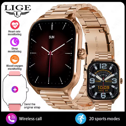 Montre Connectée Luxe 2.01” Plein Écran – LYXIUS