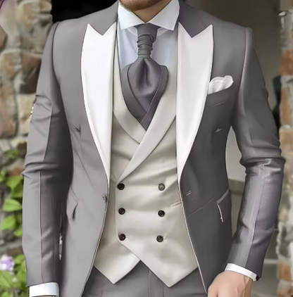 Costume mariage homme 3 pièces sur mesure, blazer, gilet & pantalon - LYXIUS