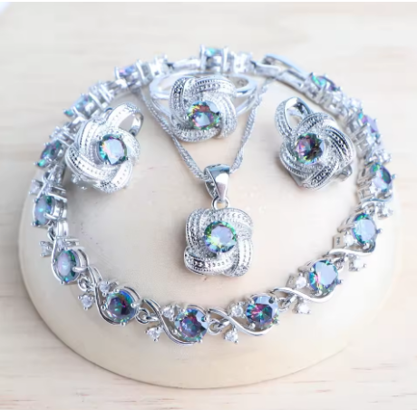 Ensemble bijoux femme en argent - LYXIUS