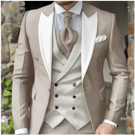 Costume mariage homme 3 pièces sur mesure, blazer, gilet & pantalon - LYXIUS