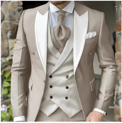 Costume mariage homme 3 pièces sur mesure, blazer, gilet & pantalon - LYXIUS