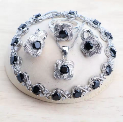 Ensemble bijoux femme en argent - LYXIUS