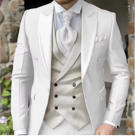 Costume mariage homme 3 pièces sur mesure, blazer, gilet & pantalon - LYXIUS