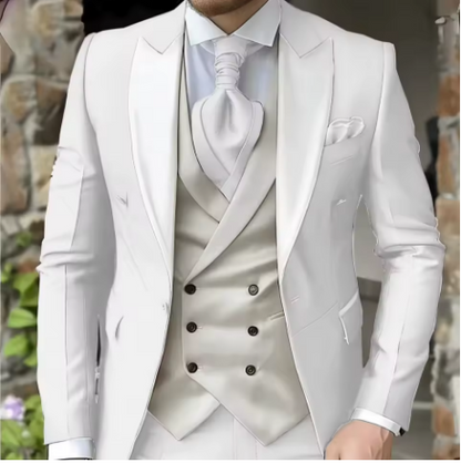 Costume mariage homme 3 pièces sur mesure, blazer, gilet & pantalon - LYXIUS