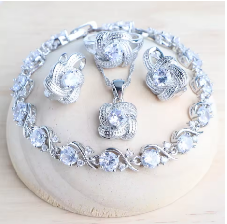 Ensemble bijoux femme en argent - LYXIUS
