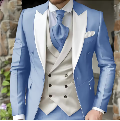 Costume mariage homme 3 pièces sur mesure, blazer, gilet & pantalon - LYXIUS