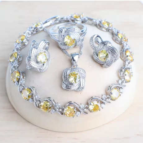 Ensemble bijoux femme en argent - LYXIUS